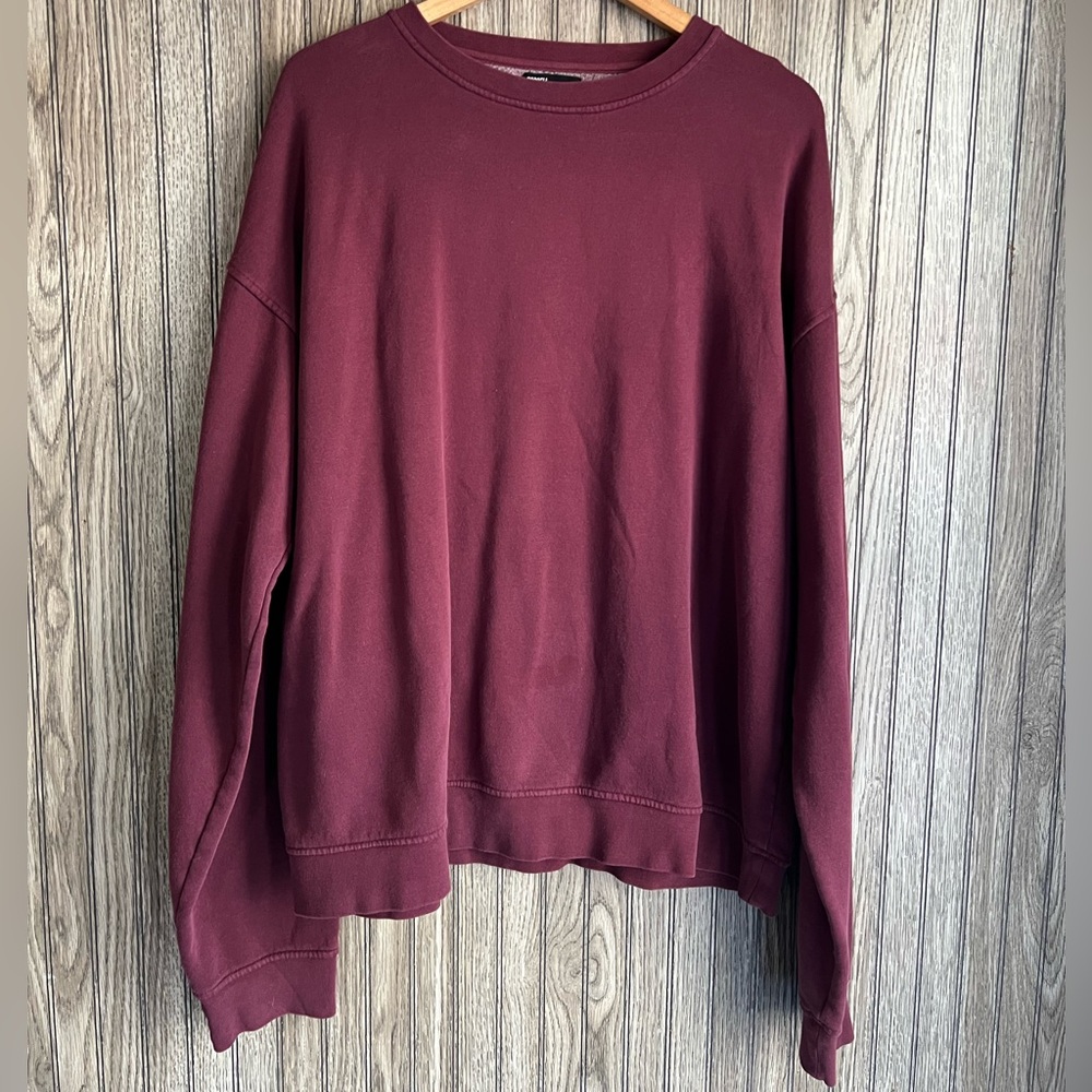 Russell Park Plus Size Burgundy Red Crewneck Sweatshirt Pullover Sweater